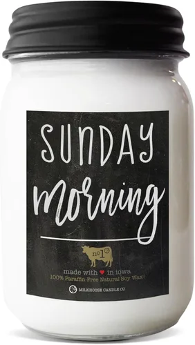 Miniatura 44 de Milkhouse Candle Company Vela de soja de manzana y caramelo, rodajas de manzana, canela, perfumada a vainilla dulce, tarro de mantequilla de 16