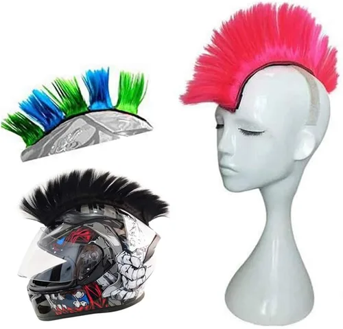 Miniatura 10 de Helmet Hawks Mohawk Pelucas sintéticas para bicicleta/casi casco/palo reutilizable diseño