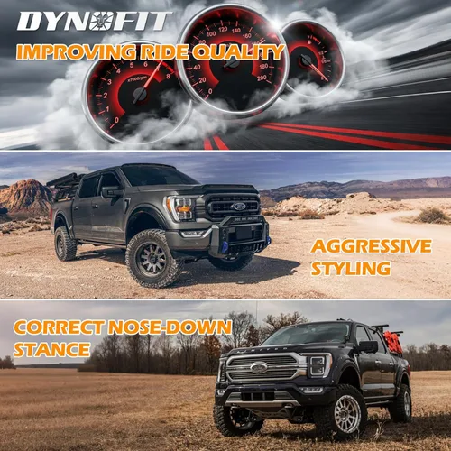 Miniatura 5 de Dynofit - Kits de nivelación con elevación para F150 2WD/4WD 2004-2020, kit completo de elevación de 3 pulgadas delantero y 2 pulgadas trasero