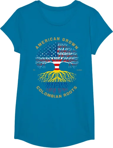 Miniatura 77 de Camiseta de regalo con la bandera de Estados Unidos con árbol de raíces colombianas