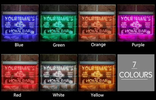 Miniatura 3 de ADVPRO Letrero de neón LED de un solo color personalizado con tu nombre para bar casero de cerveza con año de establecimiento 16 x 12 pulgadas Azul