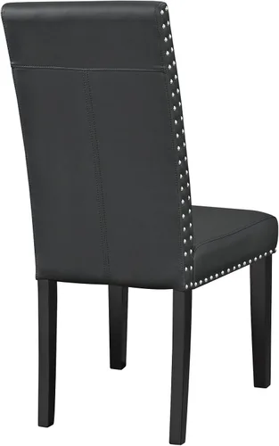 Miniatura 5 de LexMod silla de comedor de vinilo parte de un juego, Poliuretano, Negro