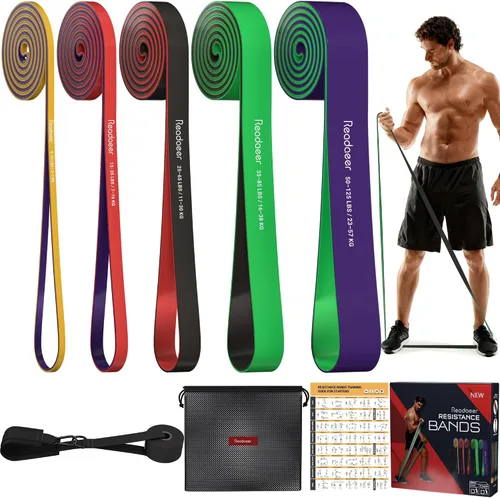Miniatura 11 de Pull Up Assitance Bands, 5-Level Resistance Bands for Working Out, Pull Up Bands Set for Men & Women, Exercise Bands for Full-Body Training(5-125LBS)