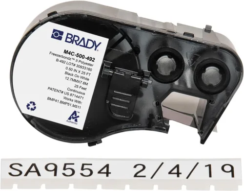 Miniatura 18 de Brady Auténticas etiquetas envolventes de vinilo autolaminables (M4-91-427) de 1.5 pulgadas de alto x 1 pulgada de ancho, negro sobre blanco
