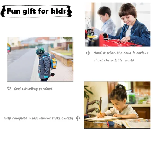 Miniatura 6 de Cinta métrica retráctil para niños, mini llavero métrico / pulgadas, regla de cinta métrica portátil con bloqueo deslizante estable para medir
