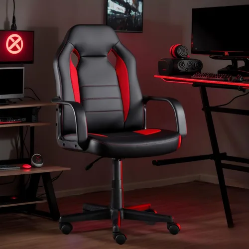 Miniatura 4 de Silla ergonómica de videojuegos para computadora, oficina en casa, carreras, escritorio ejecutivo de video, de piel sintética, para adultos