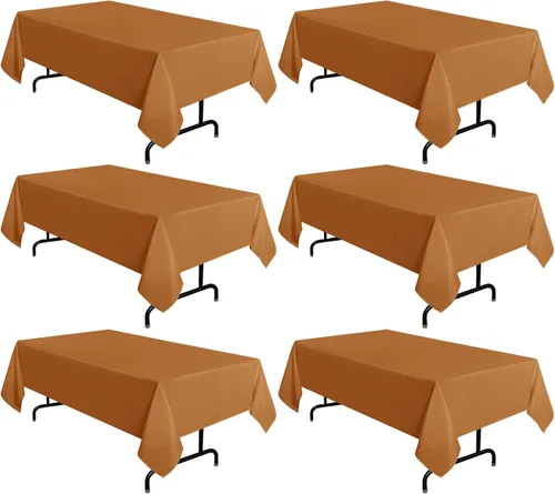 Miniatura 52 de sancua - Paquete de 2 manteles cuadrados de poliéster, de 54 x 54 pulgadas, resistentes a las manchas y a las arrugas, lavables, para mesas de Beige