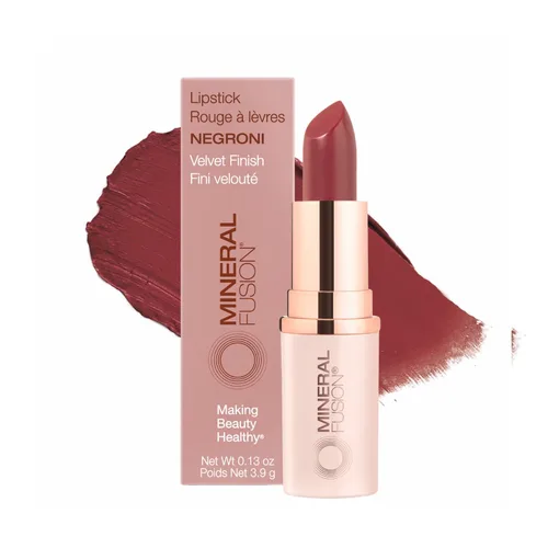 Mineral Fusion Lápiz labial de larga duración, color de labios vívido y sin manchas con aceite de aguacate, manteca de semilla de cacao, libre de