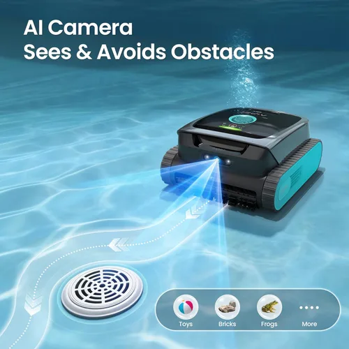 Miniatura 4 de AIPER Scuba V3 AI Vision - Limpiador robótico inalámbrico para piscinas, incluye base de carga inalámbrica, estacionamiento inteligente de línea