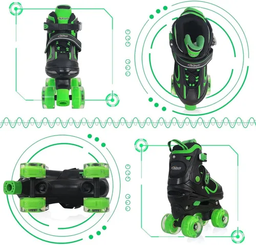 Miniatura 3 de Nattork Patines de ruedas para niños y niñas, patines cuádruples ajustables de 4 tamaños con todas las ruedas iluminadas - regalo de cumpleaños