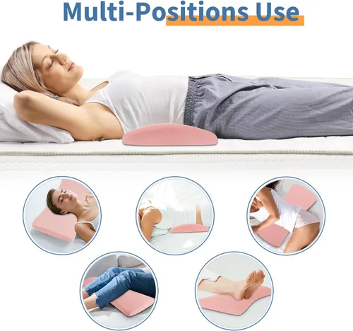 Miniatura 6 de Almohada de apoyo lumbar para aliviar el dolor de espalda: almohada de espalda baja para dormir - Almohada de cintura de espuma viscoelástica - Rosa
