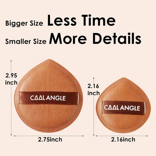Miniatura 6 de COOL-ANGLE Juego de 5 esponjas marrones para maquillaje para base, corrector y polvo, esponja mezcladora libre de látex para maquillaje natural