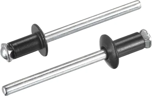 Miniatura 29 de uxcell Remaches ciegos de aluminio, 0.157 in x 0.236 in (5/32 pulgadas x 15/64 pulgadas), remache de extremo abierto, cabeza redonda plana para unir