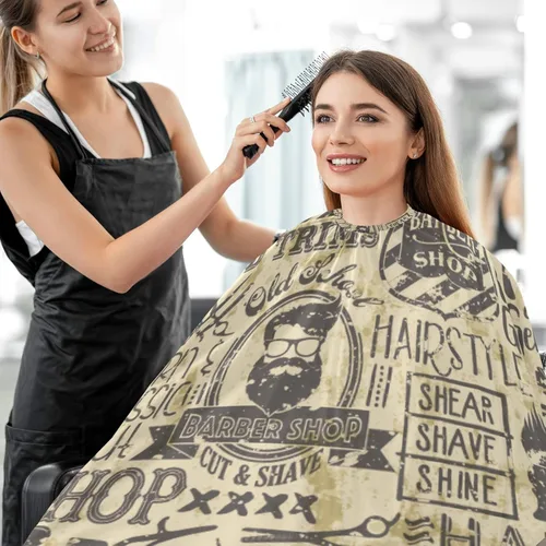 Miniatura 29 de visesunny Delantal profesional del cabo del peluquero del pelo del poliéster del pelo del salón del cabo delantal antiestático de la barba