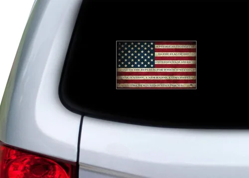 Miniatura 4 de Rogue River Tactical Calcomanía de la bandera de Estados Unidos para parachoques de automóvil, regalo patriótico americano desgastado de Estados