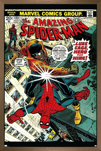 Miniatura 16 de Trends International Marvel Comics Amazing Spider-Man #123 - Póster de pared, 22.4 pulgadas de largo x 14.7 pulgadas, versión enmarcada en caoba