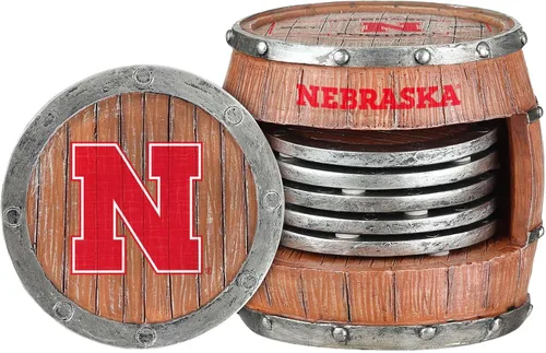 Miniatura 8 de FOCO NCAA College Team Logo 5-Pack Barril Bebida Bebida Coaster Set