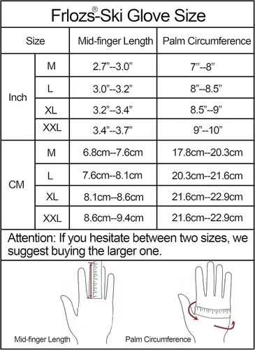 Miniatura 6 de Frlozs Guantes de esquí y nieve impermeables aislados -30 F 3M guantes térmicos para motocicleta cálidos guantes de invierno para hombres y mujeres