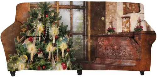 Miniatura 10 de Horeset Snowy Tree - Funda de sofá para 2 cojines, decoración del hogar, funda protectora de muebles para perro, impermeable y lavable Árbol nevado