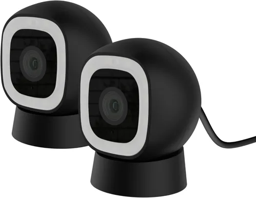 Cámaras con cable Luna 2K AI para seguridad del hogar en exteriores/interiores, Wi-Fi de 2.4 GHz, alertas de movimiento inteligentes, visión negro 2
