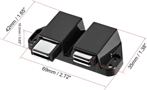 Miniatura 2 de uxcell Pestillo magnético de doble toque para armario puerta armario negro 4pcs