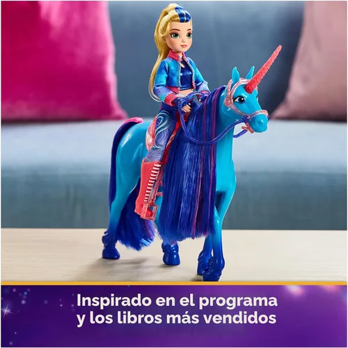 Miniatura 8 de Unicorn Academy, Power of Friendship River con silla de montar y brida translúcidas, 11 pulgadas, muñecas y juguetes de unicornio, regalos y Río