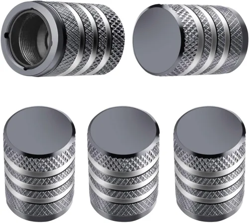 Miniatura 53 de Cubierta de tapón de válvula para neumático Paquete de 5 tapas de aire de metal, nitrógeno N2, forro de plástico, resiste la corrosión, contra