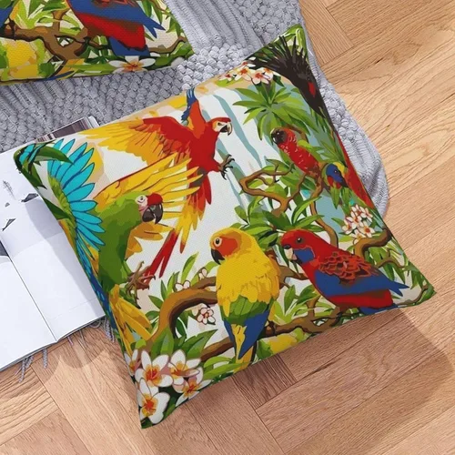 Miniatura 7 de ChangQingArt Fundas de almohada de lino y algodón de 18 x 18 pulgadas, fundas de cojín cuadradas para sofá cama