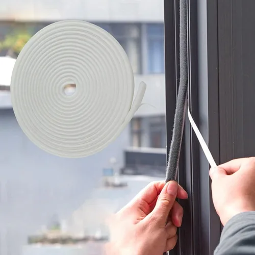 Miniatura 11 de Bruiefpap Burlete impermeable de 16.5 pies para puertas y ventanas, sello de puerta autoinsonorizante, aislamiento de puerta para correderas, Gris