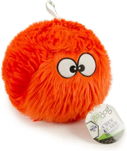 Miniatura 12 de goDog Furballz - Bola de peluche chirriante para perro, tecnología Chew Guard, color arcoíris genial, grande Furballz (arco iris fresco)