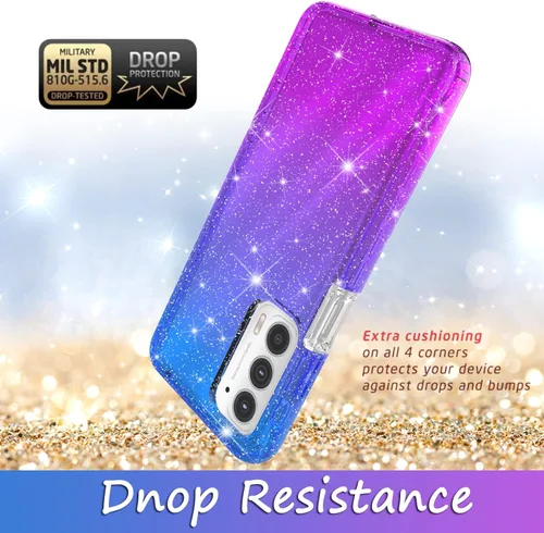 Miniatura 4 de Cpm- Funda híbrida con purpurina para Samsung Galaxy A23, con purpurina híbrida, color degradado para Samsung Galaxy A23 (azul/morado)