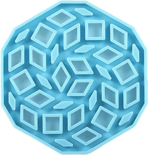 Miniatura 7 de AGCFABS 1 molde de resina para posavasos de flores de mandala, moldes de silicona de diseño 3D para hacer bandejas de posavasos redondos, tapete