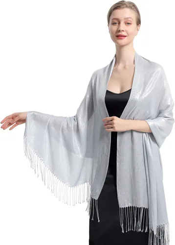 Chales y envolturas metálicas brillantes, chal de pashmina con purpurina para mujer, vestidos formales de fiesta de noche