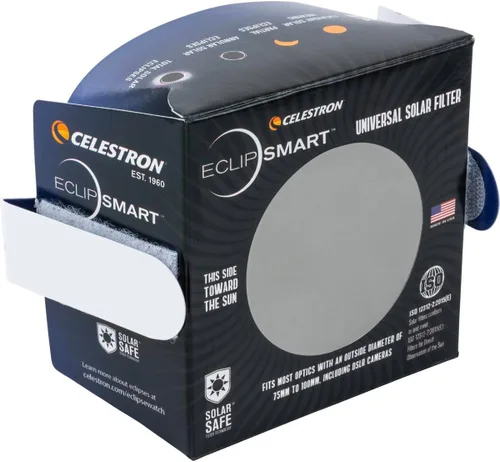 Miniatura 4 de Celestron – Filtro seguro para eclipse solar EclipSmart para telescopio y cámara – Cumple con los estándares ISO 12312-2:2015(E) – Funciona con su