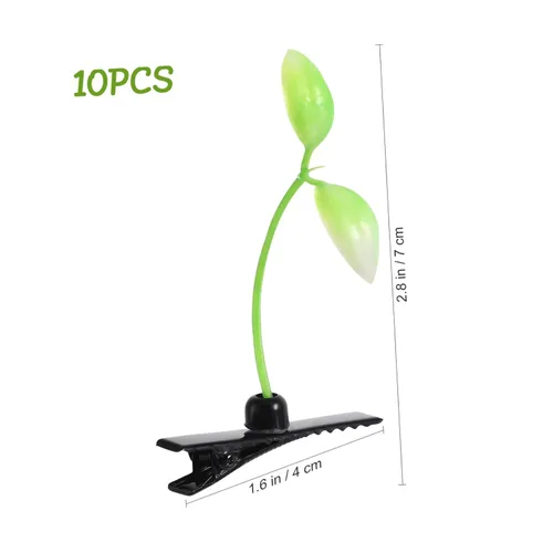 Miniatura 2 de BESPORTBLE 10 pinzas para el cabello, brotes de frijol, planta, pasadores para la cabeza, pasadores, horquillas para niñas y mujeres