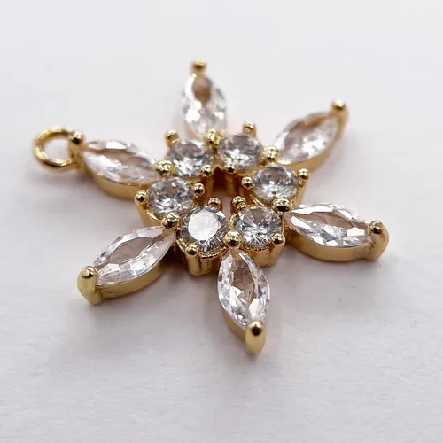 Miniatura 5 de Dijes de latón chapados en oro de circonita de cristal para hacer joyas, pulseras, collares, aretes, colgantes, suministros de manualidades, Mezcla