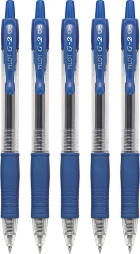 Miniatura 3 de Pilot, bolígrafos de gel retráctil G2 Premium, punta extra fina de 0.5 mm, paquete de 5, azul