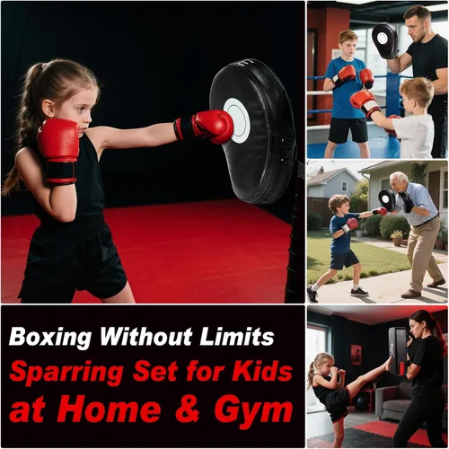 Miniatura 3 de 2-in-1 Boxing Pads Set, Punch Mitts & Kick Pad Combo for Kids & Adults, Adjustable MMA Training Gear for Boxing, Kickboxing, Karate & Taekwondo