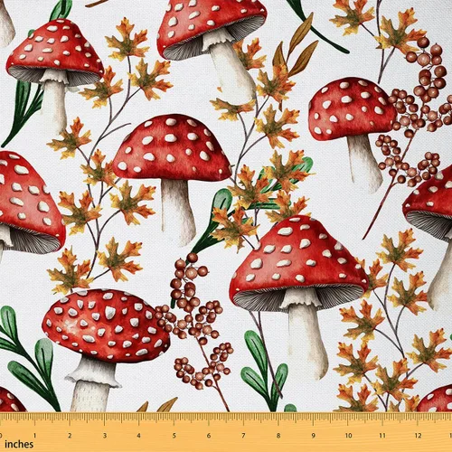 Miniatura 43 de The Yard - Tela floral vintage de copos de nieve de ciervo, oso de ciervo, para niños, adolescentes, estilo granja, animales salvajes, plantas Azul