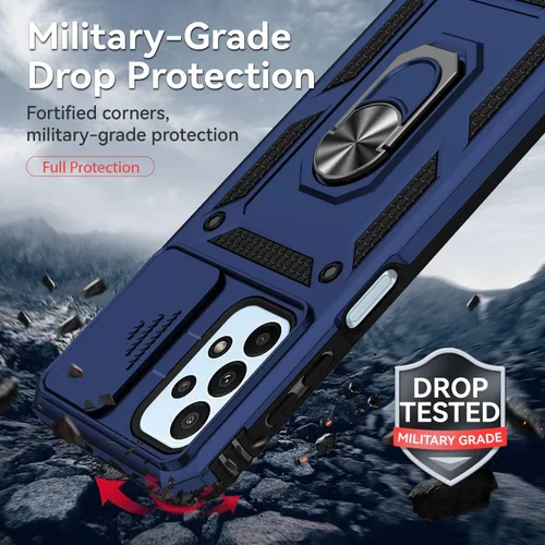 Miniatura 6 de Funda protectora para Galaxy A23 5G, con protectores de pantalla y funda para cámara, grado militar, 16 pies. Funda a prueba de caídas con función
