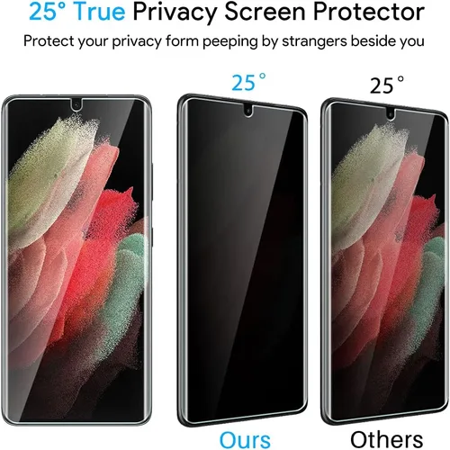 Miniatura 4 de TAURI Diseñado para Samsung Galaxy S21 Ultra 5G de 6.8 pulgadas, protector de pantalla de privacidad de película de TPU flexible + protector de Negro