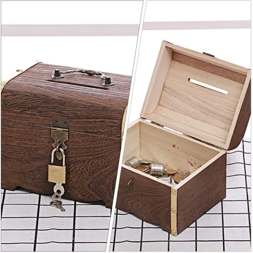Miniatura 6 de Juego de pecho de metal vintage, caja pirata de estilo europeo con cerradura y llave, caja de regalo para niñas, mujeres y mujeres, talla L