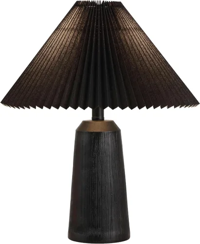 Miniatura 7 de JONATHAN Y JYL1146A Arvid 20.5" lámpara de mesa LED estilo faro escandinavo rústico de resina/hierro con pantalla plisada, acabado en madera beige