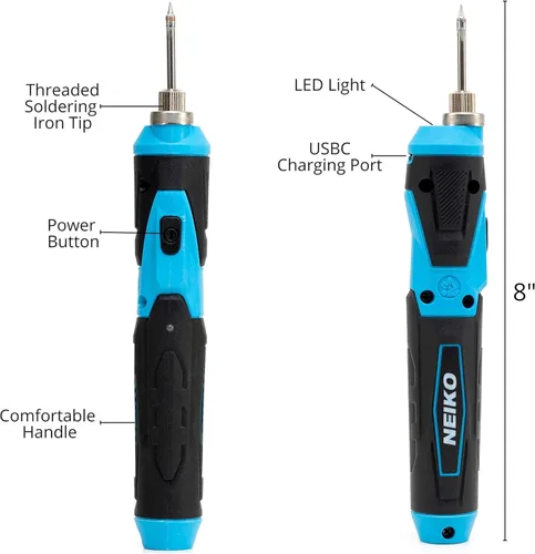 Miniatura 2 de NEIKO 40421A Kit de Soldadura Inalámbrico, Lápiz de Soldadura USB Mini Recargable, Kit de Soldadura Eléctrica de Calentamiento Rápido 356-750°F