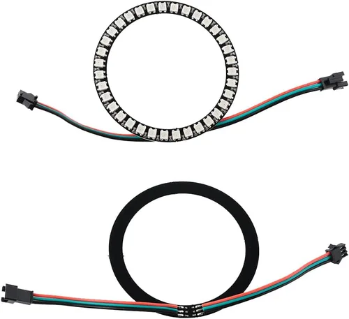 Miniatura 2 de 2 unids 35Bits WS2812 5050 RGB LED anillo lámpara luz etapa luz con controlador de anillo RGB a todo color integrado para Arduino Raspberry Pi ESP32