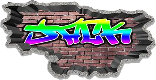 Miniatura 10 de Calcomanía de pared de graffiti con borde de hormigón profundo, calcomanía de vinilo personalizada (MYS107-S)