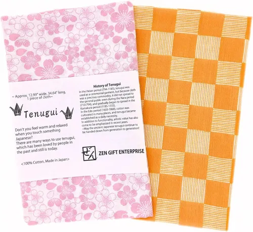 Miniatura 11 de Toalla tradicional Tenugui fabricada en Japón, prevención de deshilachado, 100% algodón, toallas de cocina ecológicas para regalo