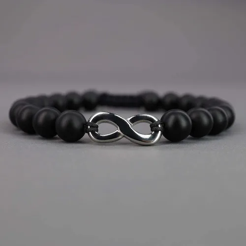 Miniatura 5 de COAI Infinity His and Hers Stone Matching - Pulseras para parejas Piedra ónix y turquesa africana