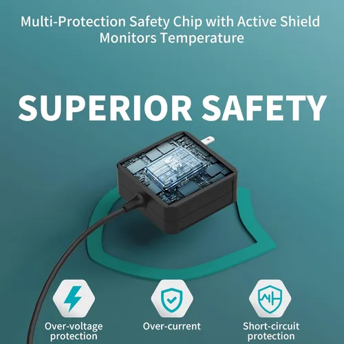 Miniatura 5 de Cargador para portátil Lenovo de 65 W, cable de alimentación alargado, adaptador de CA de punta redonda compatible con IdeaPad 1/3/5, Slim 3/5/7