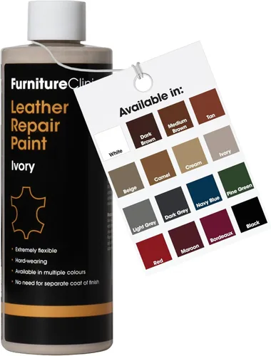 Miniatura 55 de Furniture Clinic Pintura y tinte para reparación de cuero, colorante autosellante para una reparación rápida y fácil del cuero, adecuado para sofás